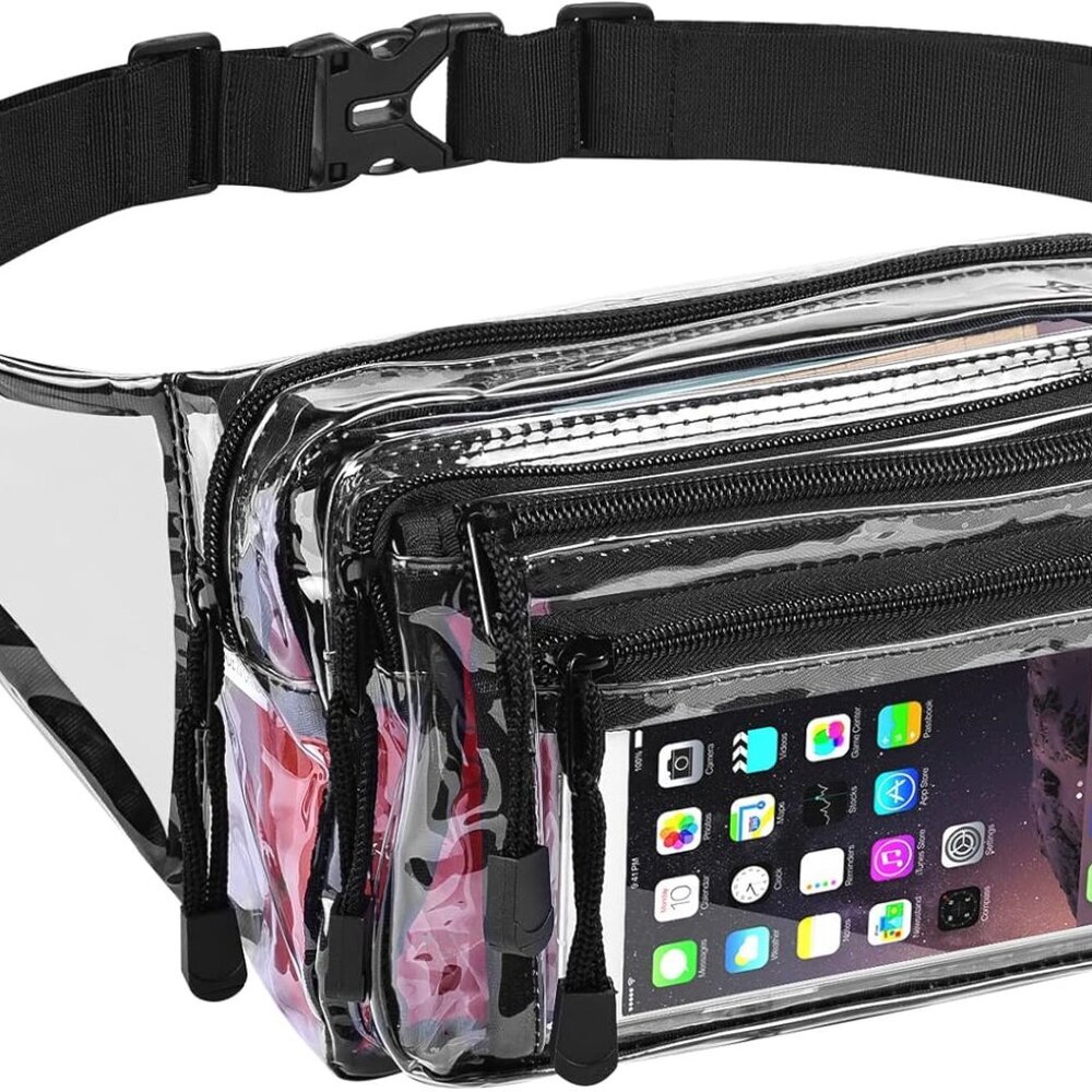 Clear Bag Stadium Approved Large Clear Fanny Pack for Women for Work,Multi-purpo